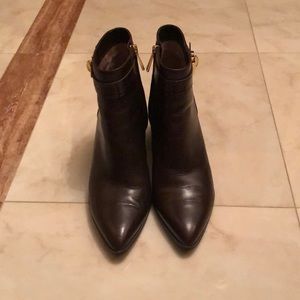 Michael Kors Leather Booties in Brown